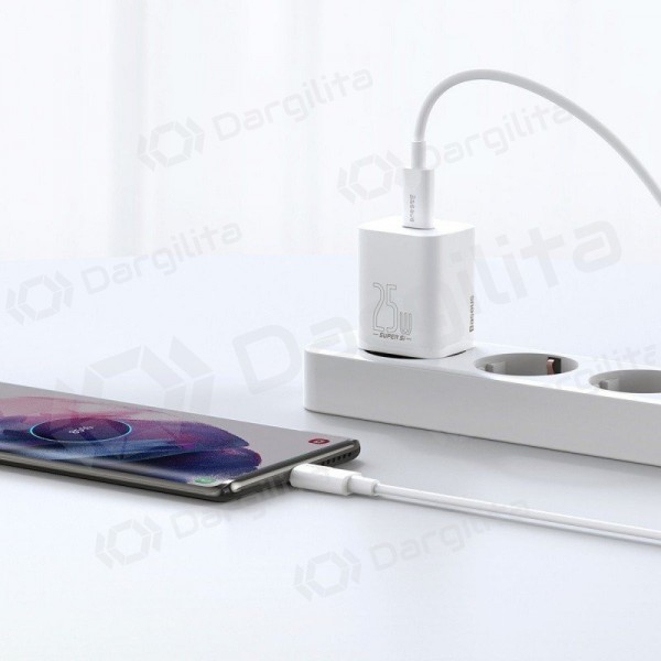 Telefono įkroviklis Baseus Super Si 25 W USB-C PD baltas