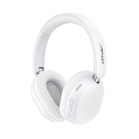 Belaidės ausinės su mikrofonu Acefast H12 Hybrid ANC Bluetooth baltos