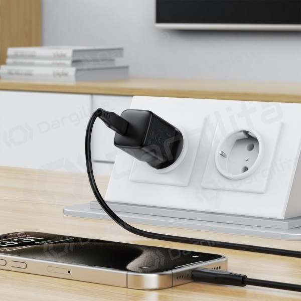 Telefono įkroviklis Acefast A118 30 W USB-C PD QC GaN juodas