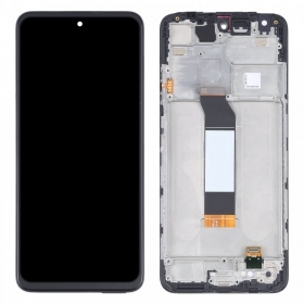 Xiaomi Redmi Note 10 5G / Redmi Note 10T 5G / Poco M3 Pro 5G ekranas (juodas) (su rėmeliu) (originalus)