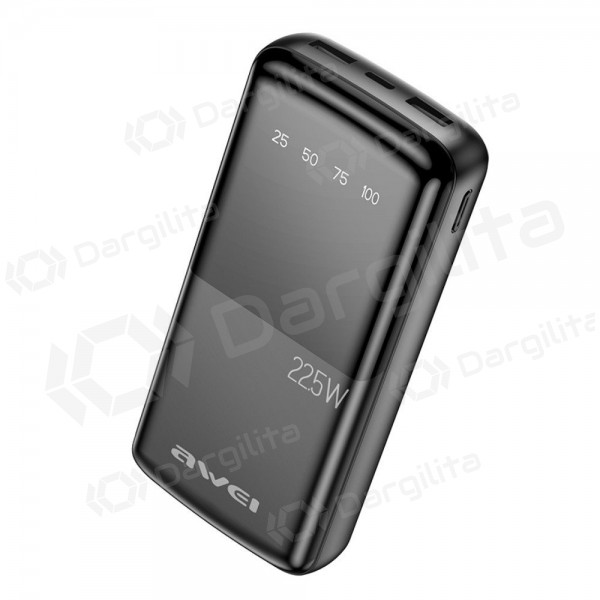 Išorinė baterija (Power Bank) Awei P13K 20000 mAh PD 20 W / QC 22.5 W, juoda