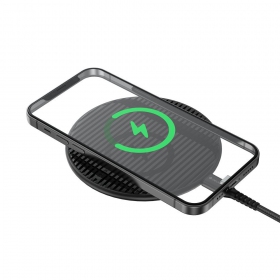 Belaidis įkroviklis Devia Aurora Ultra-Slim 15W (juodas)