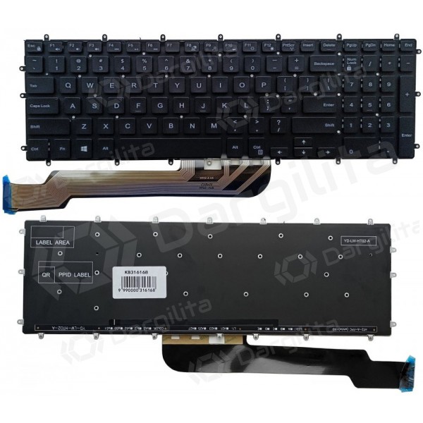 Klaviatūra DELL Inspiron 5570, 5565, 7566, 7567, 3579, su pašvietimu