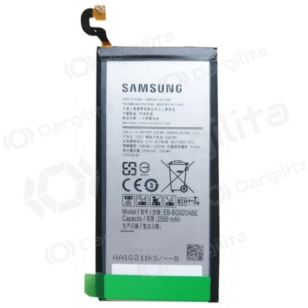 Samsung G920F Galaxy S6 (EB-BG920BBE) baterija / akumuliatorius (2550mAh) (service pack) (originalus)
