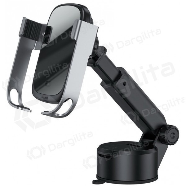 Automobilinis telefono laikiklis, Belaidis įkroviklis Baseus Rock Solid (15W silver WXHW01-B0S) Automobilinis telefono laikiklis, Belaidis įkroviklis Baseus Rock Solid (15W silver WXHW01-B0S)