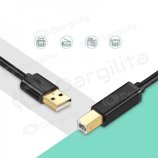 USB laidas spausdintuvams Ugreen US135 USB-A į USB-B 1.5 m juodas