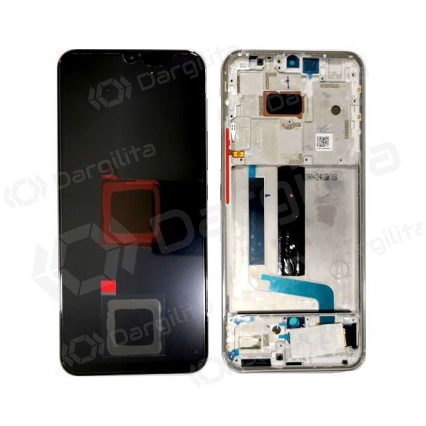 Xiaomi Mi 10 Lite 5G ekranas (baltas) (su rėmeliu) (service pack) (originalus)