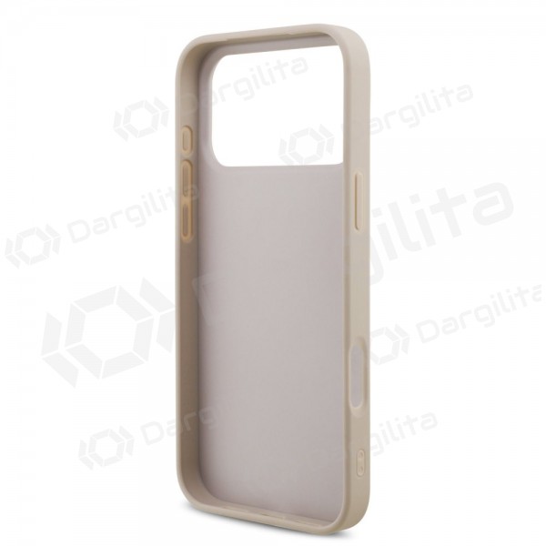Apple iPhone 17 Pro Max dėklas "Guess PU 4G Metal Logo" (rožinis)
