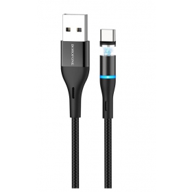 USB kabelis Borofone BU16 Skill Magnetic Type-C 1.0m (juodas)