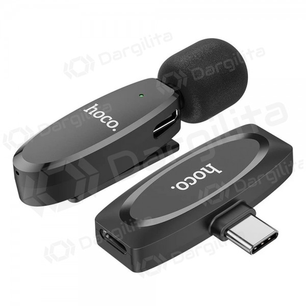 Mikrofonas telefonui Hoco L15 USB-C juodas