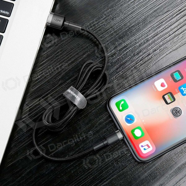 Lightning laidas Baseus Cafule USB-A į Lightning 1 m 2.4 A juodas