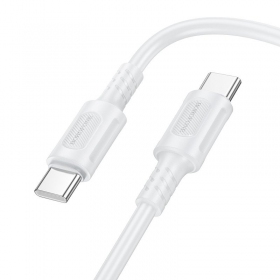 USB-C laidas Borofone BX111 USB-C į USB-C 1 m 60 W baltas