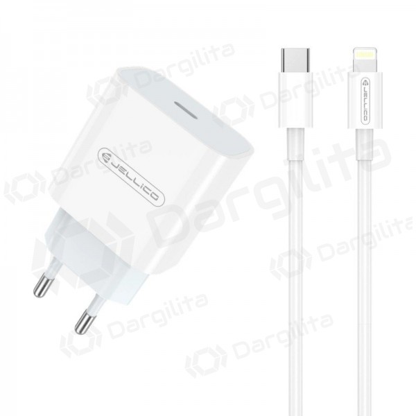 Telefono įkroviklis Jellico AK180 20 W USB-C PD Lightning baltas