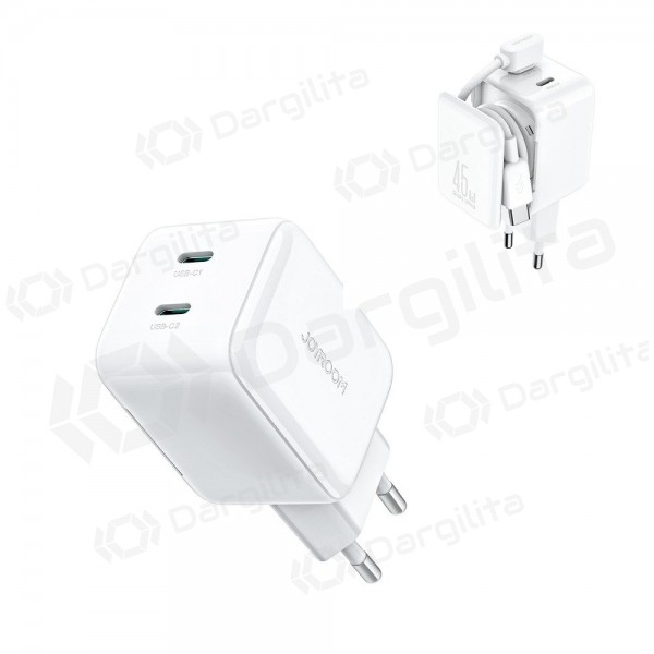 Telefono įkroviklis Joyroom JR-TCL05 45 W 2xUSB-C GaN PPS baltas