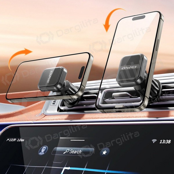 Automobilinis telefono laikiklis Awei X52 Magnetic (air vent) juodas Automobilinis telefono laikiklis Awei X52 Magnetic (air vent) juodas