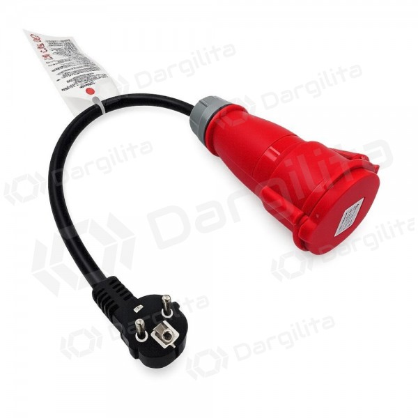Adapteris Reach CEE 16A 400 V į 220 V Schuko juodas