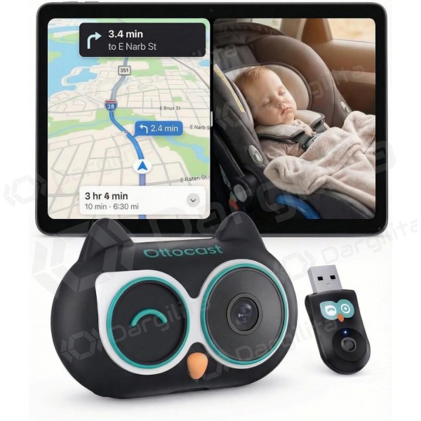 Belaidis CarPlay adapteris Ottocast Cabin Care CA520-T su mobilios auklės funkcija juodas