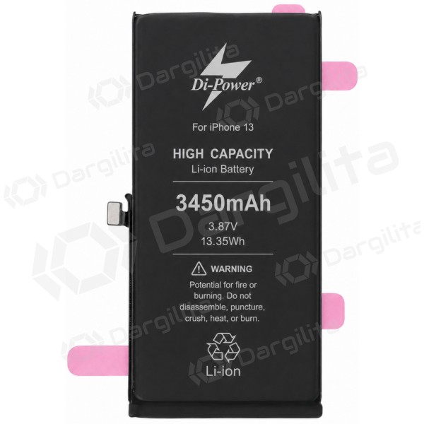Apple iPhone 13 baterija, akumuliatorius Di-Power 3450 mAh (padidintos talpos)