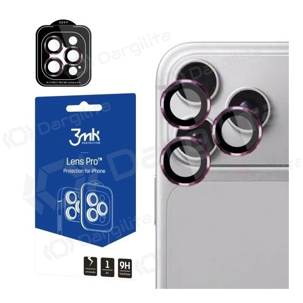 Apple iPhone 18 Pro, 18 Pro Max apsauginis stiklas kamerai "3MK Lens Pro" (vyšninis)