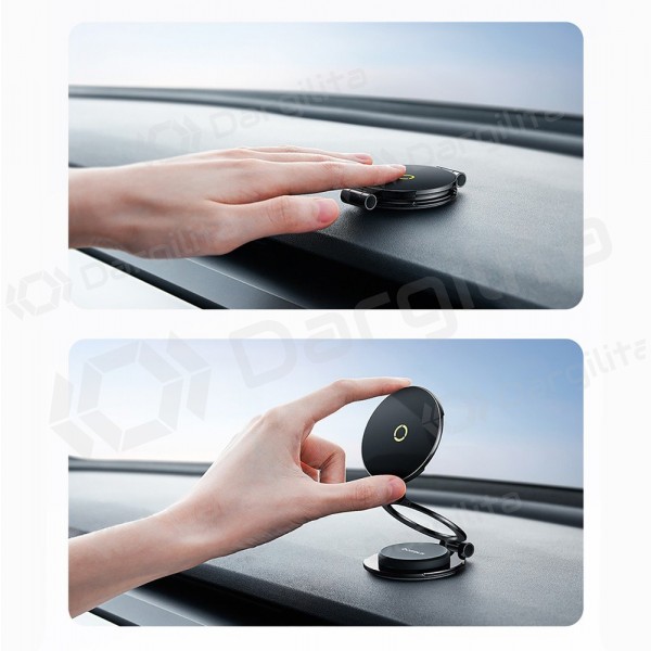Automobilinis telefono laikiklis Baseus MagPro II BS-CW06 ant prietaisų skydelio klijuojamas prie panelės