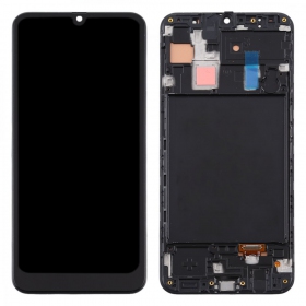 Samsung A305 Galaxy A30 (2019) ekranas (juodas) (su rėmeliu) (service pack) (originalus)