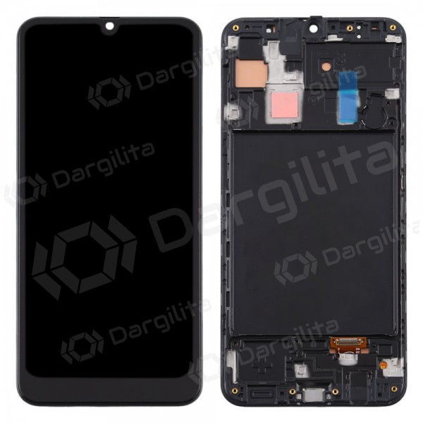 Samsung A305 Galaxy A30 (2019) ekranas (juodas) (su rėmeliu) (service pack) (originalus)