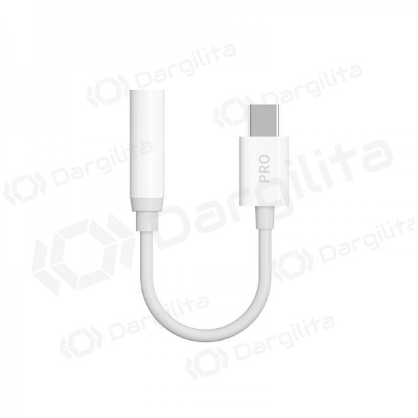Audio adapteris Dudao L16CPro USB-C į 3.5 mm baltas