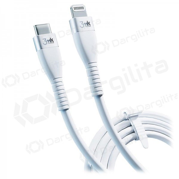 USB kabelis 3MK Hyper Silicone Cable Lightning 20W 1m