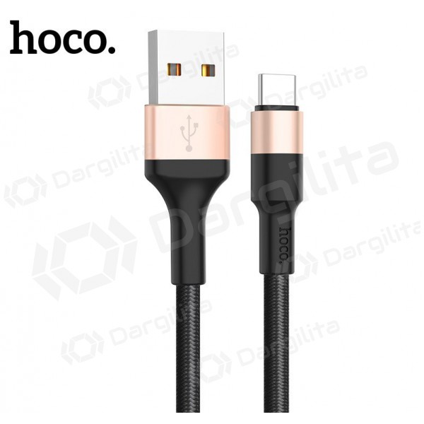 USB kabelis Hoco X26 Type-C 1.0m (juodas / auksinis)