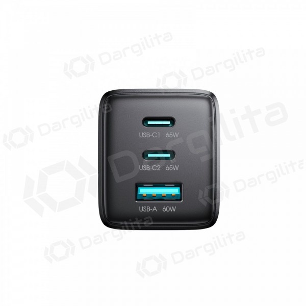 Telefono įkroviklis Hoco N66 35 W GaN USB-C + USB-A su Lightning laidu 1 m baltas