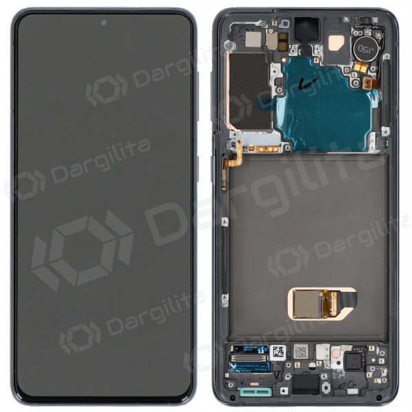 Samsung Galaxy S21 5G ekranas (juodas) (su rėmeliu) (OLED)
