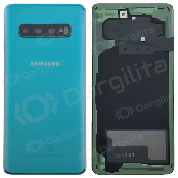 Samsung G973 Galaxy S10 galinis baterijos dangtelis žalias (Prism Green) (naudotas grade C, originalus)