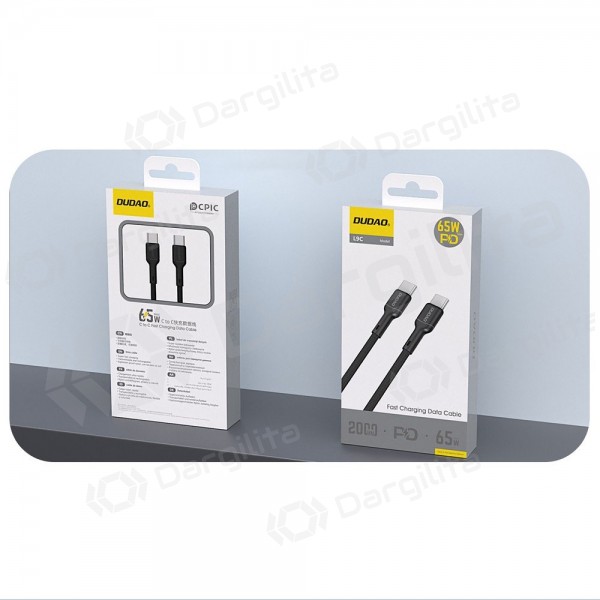 USB-C laidas Dudao L9C USB-C į USB-C 2 m 65 W juodas
