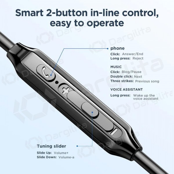 Ausinės su 3.5 mm jungtimi Joyroom JR-EW02 juodos
