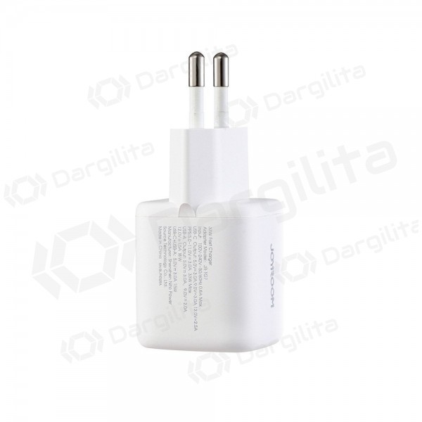 Telefono įkroviklis Joyroom JR-TG7 33 W USB-C + USB-A PD QC PPS baltas
