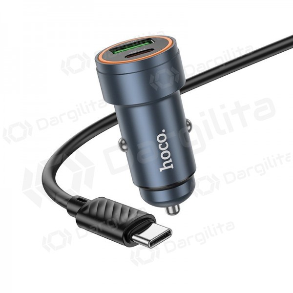 Automobilinis telefono įkroviklis Hoco Z57A 30 W USB-C + USB-A su USB-C laidu 1 m