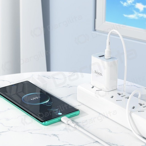 USB-C laidas Hoco X83 USB-C į USB-C 1 m 60 W baltas