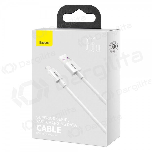 USB kabelis Baseus Superior Type-C 66W 1.0m (baltas) CATYS-02