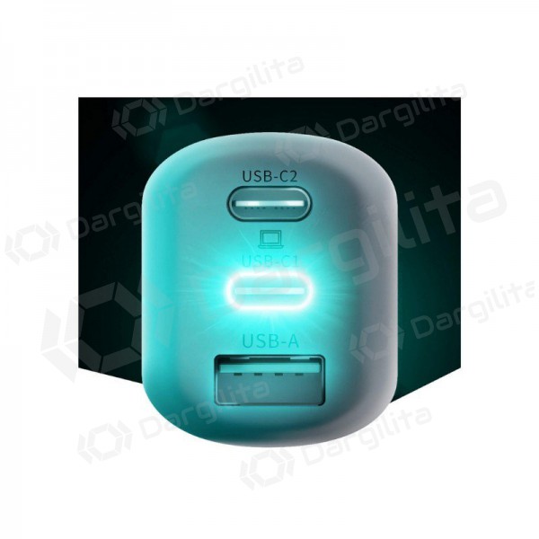 Įkroviklis 3MK HyperCharger 65W 2xUSB-C, 1xUSB-A PD 3.0/QC 4.0 (baltas)