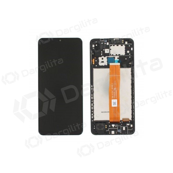 Samsung A125 Galaxy A12 2020 (A022F LCD brown flex) ekranas (juodas) (su rėmeliu) (service pack) (originalus)