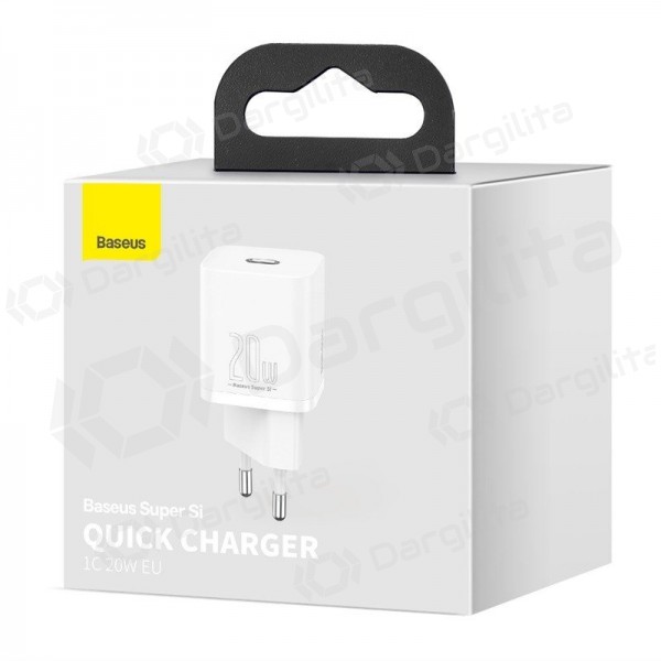 Telefono įkroviklis Baseus Super Si 20 W USB-C PD QC baltas