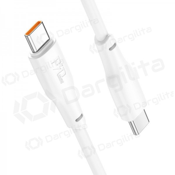USB-C laidas Hoco X93 USB-C į USB-C 1 m 100 W baltas