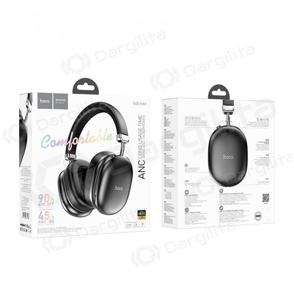 Belaidės ausinės su mikrofonu Hoco W35 Max Bluetooth 5.4 juodos