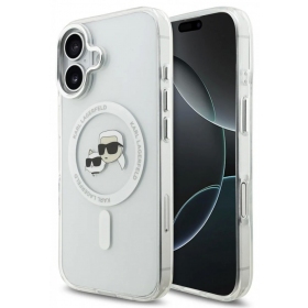Apple iPhone 17 dėklas "Karl Lagerfeld IML K&CH Heads Metal Frame MagSafe" (skaidrus)