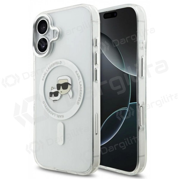 Apple iPhone 17 dėklas "Karl Lagerfeld IML K&CH Heads Metal Frame MagSafe" (skaidrus)