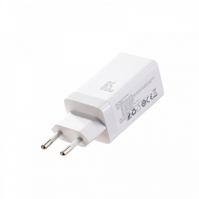 Telefono įkroviklis Joyroom JR-TG10 65 W USB-C + USB-A GaN PPS baltas