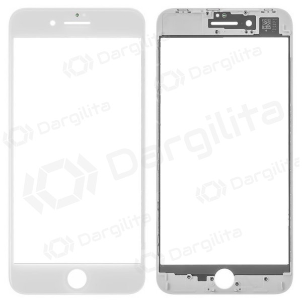 Apple iPhone 8 Plus Ekrano stikliukas su rėmeliu ir OCA (baltas) (v2) (for screen refurbishing) - Premium