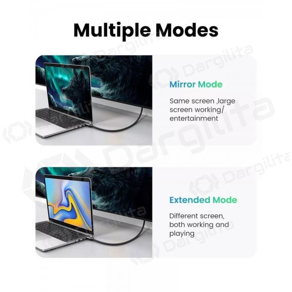HDMI laidas Ugreen HD119 HDMI 2.0 4K 2 m ARC juodas