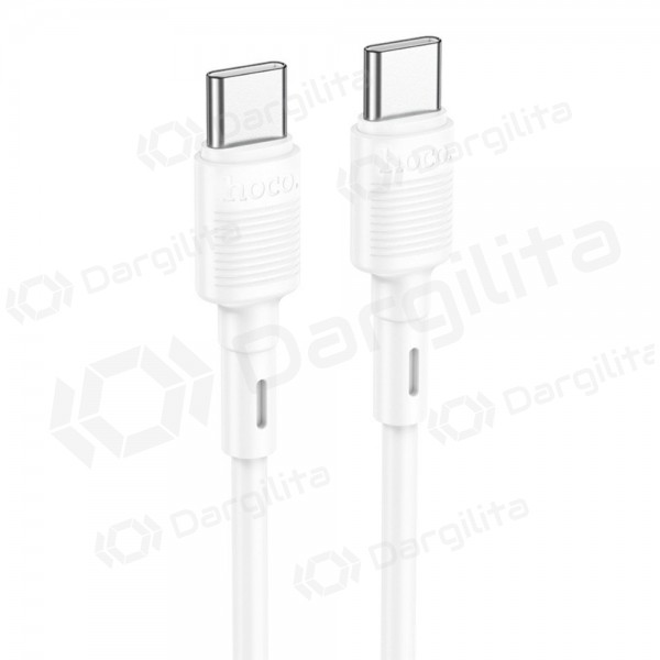 USB-C laidas Hoco X83 USB-C į USB-C 1 m 60 W baltas