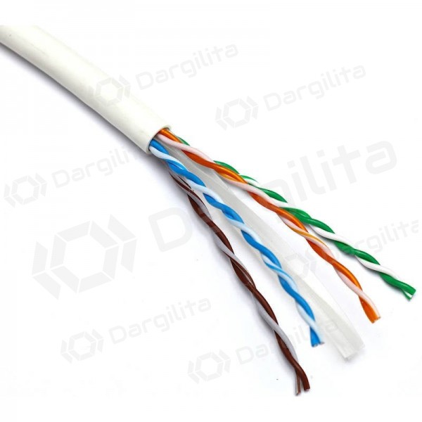 Kabelis ryšio Excel 190-074 Cat6 U/UTP (LZSH, B2CA, baltas, ritė 305m.)